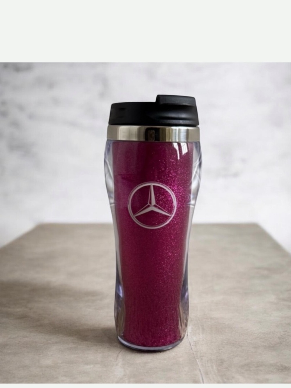 Mercedes-Benz Pink Glitter Travel Mug